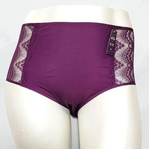 4X Ava & Viv High‎ Waist Bonded Briefs with Lace Embassy Purple NWT